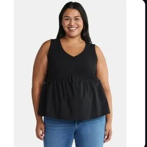 Terra & Sky Black Sleeveless Top